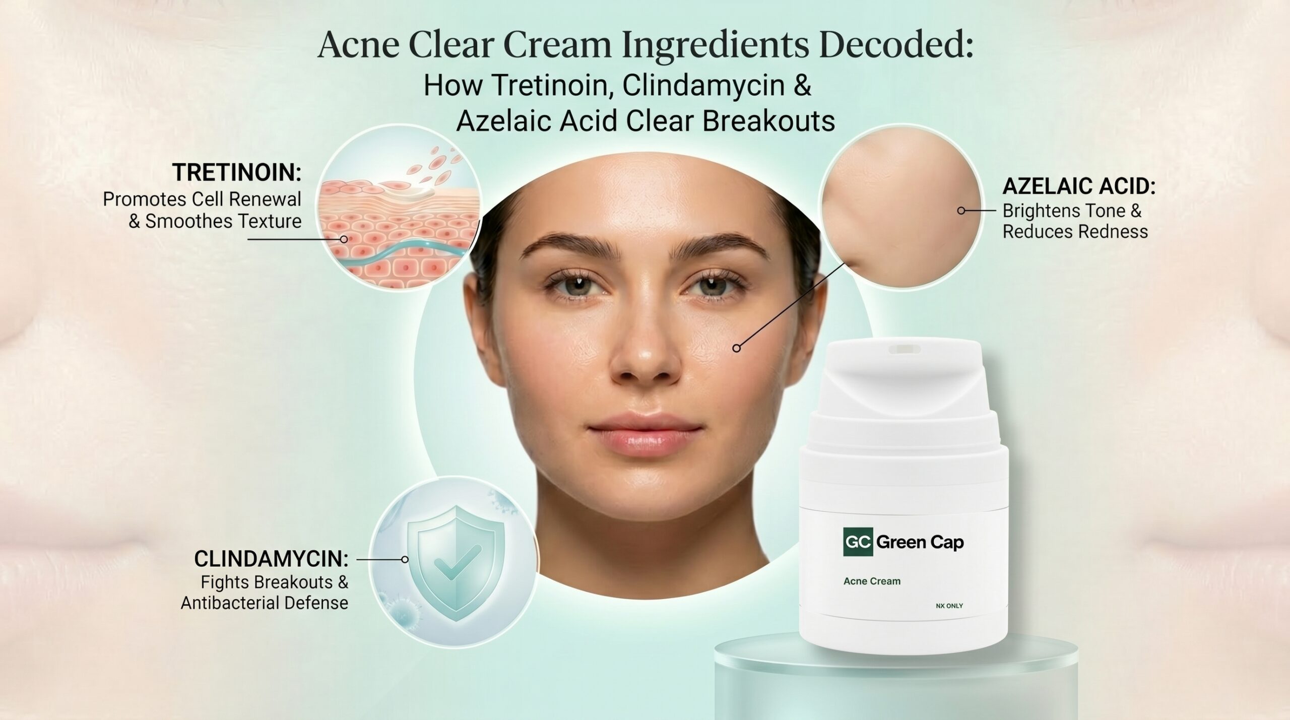 Acne Clear Cream Ingredients Decoded: How Tretinoin, Clindamycin & Azelaic Acid Clear Breakouts