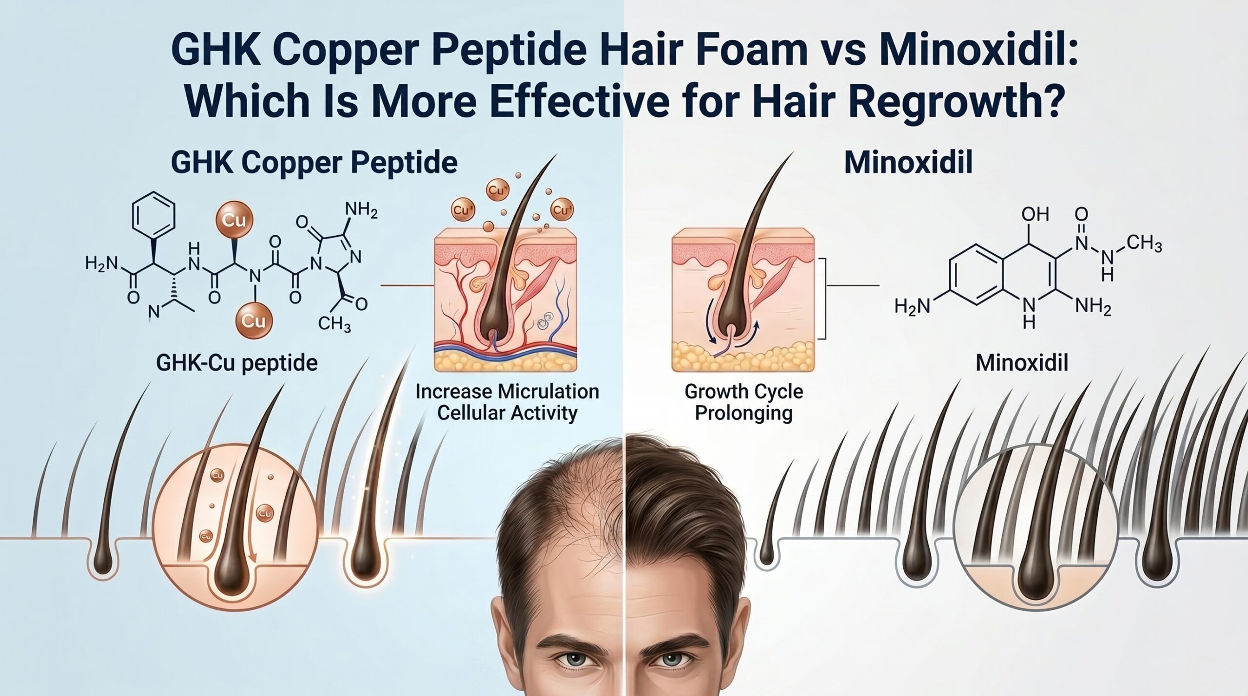 GHK Copper Peptide Hair Foam vs Minoxidil